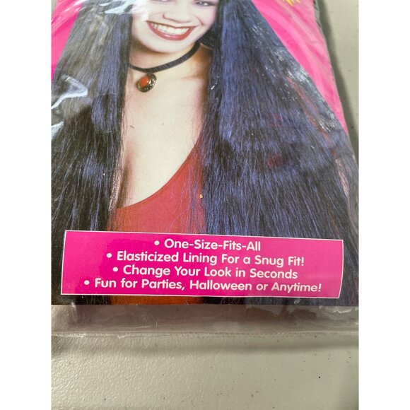 Fun World Long "N" Lovely Wig One Size 25 Inches Black Elvira Cher Halloween NEW - Picture 5 of 6